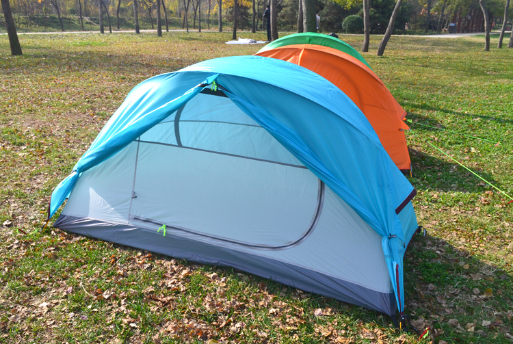 Cheap Goat Tents Ultralight Single Person 2 Door 20D Nylon Silicon Coated Waterproof Windproof Double Layer Two Doors Camping Tent Barraca Tienda   